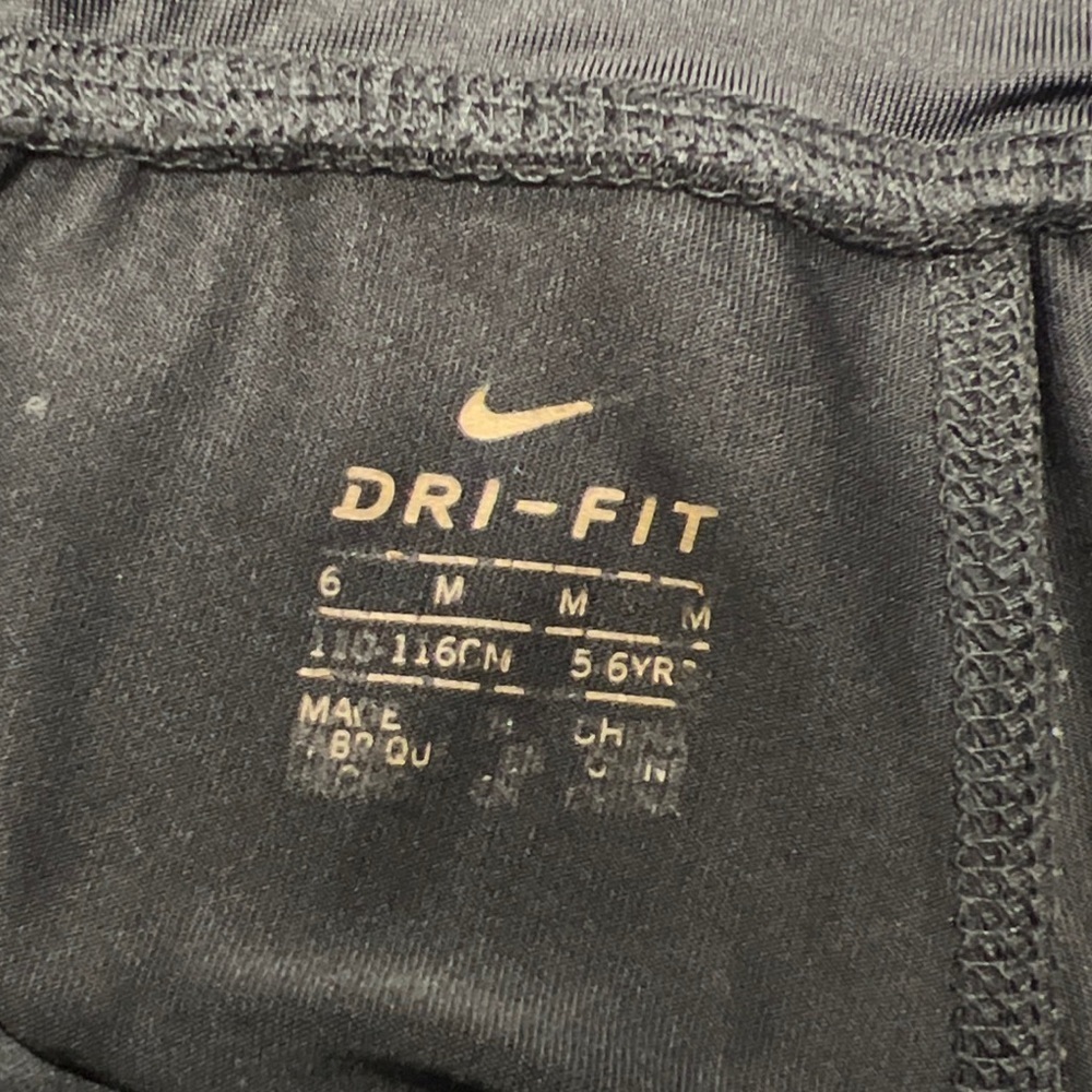 Nike Girls Black Dri Fit Leggings Sz 6 M 5-6 Year Old Black Hot Pink Swoosh EUC - Picture 3 of 8